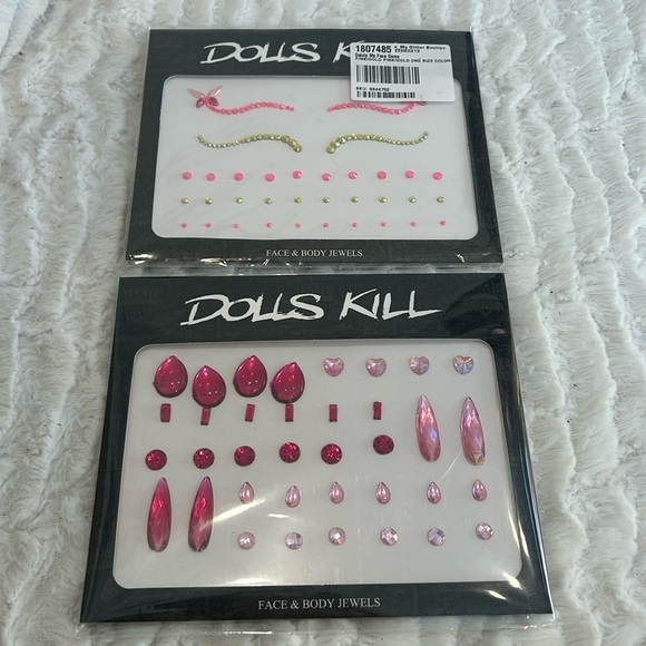 Dolls KillCandy factory dark pink body gems dainty me face gems pink gold - Picture 1 of 4